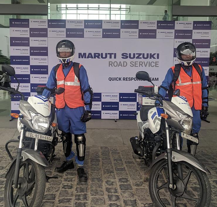 Инициатива «Команда быстрого реагирования на велосипедах» позволит квалифицированным техническим специалистам Maruti на мотоциклах быстро добраться до застрявших клиентов, где бы их автомобиль не сломался, для оказания быстрой помощи